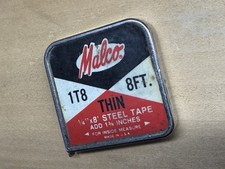 Vintage 1/4” Malco 1T8 Mini Tape Measure 8’ Made in USA picture