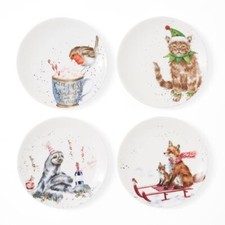 Royal Worcester Wrendale Designs Coupe Plate, Set of 4 - Winter Christmas picture