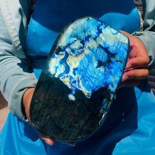 5LB Natural Labradorite Blue Quartz Crystal Polished Healing Sample 6429 picture