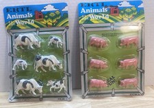 ERTL Animals of the World Farm Set of 2 Cows Pigs Vintage 1970s Hong Kong picture