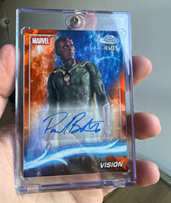 2025 Topps Marvel Studios Chrome Vision Auto Paul Bettany /25 Orange Sapphire picture