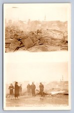 K5/ Haugen Wisconsin RPPC Postcard c1930s Fire Disaster 2View Stores 113 picture