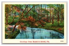 Generic Scenic Greetings Marcus Hook Pennsylvania PA UNP Linen Postcard T23 picture