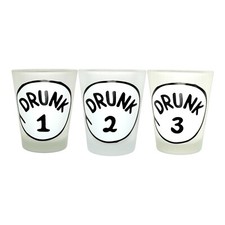 Drunk 1, 2, 3 - Funny Shot Glasses (Set of 3) picture