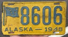 1948 ALASKA License Plate Four Digit #8606 picture