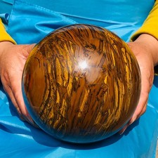 9.68LB Natural tiger's-eye sphere quartz crystal polished ball healing decor picture