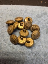 Gary Police Uniform Buttons  - Lot of 13 - Waterbury Small 5/8” Gold  picture