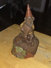 Vintage 1984 Tom Clark Gnome Newt Figurine Cairn Studio #1043 On Detachable Log picture