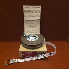 vintage LUFKIN metallic 50 ft woven tape measure w/original box picture