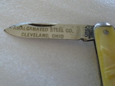 Vintage Amalgamated Steel  Co. Cleveland Ohio advertising pocket knife Utica picture