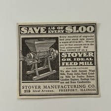 Stover Manufacturing Co. Stover or Ideal Feed Mill Freeport IL 1912 Ad SAG9-M8 picture