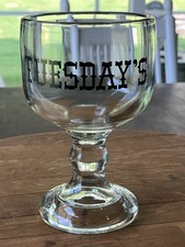 Vintage Tuesday's Restaurant Bar Heavy Glass Beer Goblet Chalice Schooner 14oz picture
