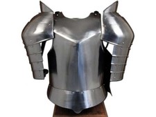 Medieval Warrior Steel Shoulder Guard Cuirass w/Leather Straps – Body Armor 18G picture