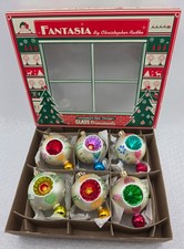 Christopher Radko Fantasia La Petite Fleur Christmas Ornaments Boxed Set of 6 picture