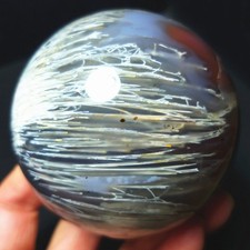 RARE 424g Natural Polished Scarlet Banded Agate Crystal Ball Healing A5017 picture
