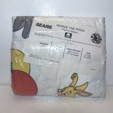 Vintage Sears Roebuck & Co Winnie The Pooh Flannel Sheets Full Size Perma Prest picture