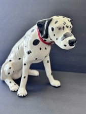 Vintage Ceramic Dalmatian Dog Statue Figurine 13” Tall 15” Wide Hand-Painted picture