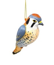 American Kestrel Bird Blown Glass Handcrafted Christmas Ornament NIB Cobane picture