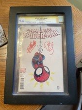Amazing Spider-Man #1 Skottie Young Signed By Stan Lee And Dan Slott CGC 9.6 picture