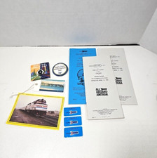 Vintage 8 PIECE AMTRAK COLLECTIBLE LOT Pins Paper Ephemera Postcards picture