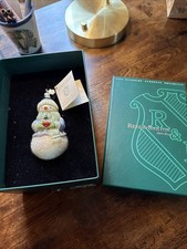 Reed and Barton Snowman with Globe Handmade European Ornament #C2283 NWT READ picture