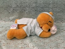 NOS Vintage Disney Winnie The Pooh Sleeping Pooh Bear Plush Stuffed MUSIC WORKS picture