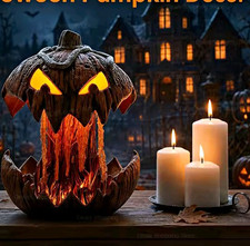 Animated Light-Up Halloween Pumpkin Jack-O-Lantern Decor Prop  28cm/11in WWW picture