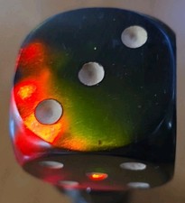 Jumbo Cherry Amber Bakelite Die • 61.5g • Translucent Green Red • Color-Changing picture