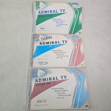 Wallaces Telaide Admiral TV Service Manual Lot Vol 1 2 4 1947-51 1952-56 1958 picture