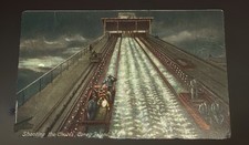 Coney Island New York NY Postcard Shooting Chutes At Night Scene c1910's Antique picture