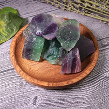 2PC Raw Rainbow Fluorite Rough Stone Multicolor Healing Crystal Specimen Decor picture