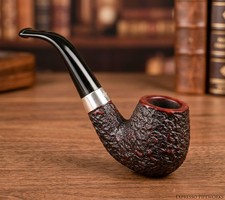 Estate Peterson Donegal Rocky 68 Bent Brandy Sterling Silver Band (2001) Renewed picture