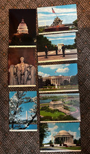 Vtg Lot of 8 - 1960s Washington DC Monument Memorial Scalloped Edged Postcards picture
