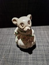 Vintage Novelty Ceramic Bear Figure Floral Dress Hand Painted picture