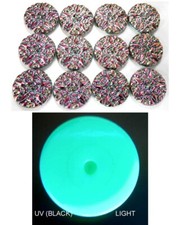 12 UNIQUE VASELINE Glass No Shank Buttons - Cabochons #P195 - 18 mm or 3/4