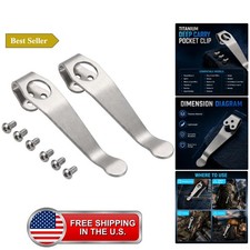 2-Pack Titanium Deep Carry Pocket Clip Compatible with Spyderco picture