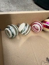 VTG Shiny Brite And Other Ornament Lot. Striped Glittered Gold Pink Lot Of 6 picture
