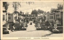 Pasadena CA Courtyard Alexandria Court Theo. Sohmer c1920s-30s Vintage Postcard picture