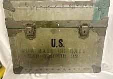 WW2, Korean , Army Officer Chest, Trunk, Enamel Dishes &  Flatware picture