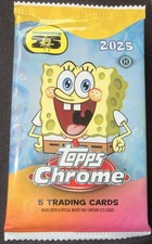 2025 Topps Chrome SpongeBob 25th Anniversary HOBBY PACK 5 Cards Sealed picture