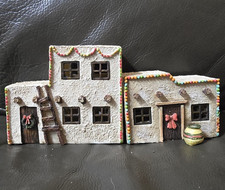 WMG 2005 Southwestern Adobe Lighted Christmas Village Houses Set of 2 TESTED picture