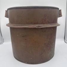 19th Century Antique French Copper Ferrat Hand Hammered Water Carrier/Log Bin picture
