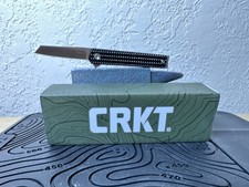 CRKT CEO Microflipper Black Clip Point Plain Edge Aluminum Liner Lock NEW picture