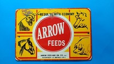 Vintage ARROW FEED & OIL Co Buffalo NY Porcelain Enamel Sign 8
