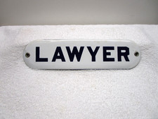 ANTIQUE LAWYER PORCELAIN SIGN picture