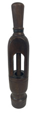 Antique Wooden Wine Cork Press Re-Corker Bottle Corker w/ Metal Bands picture