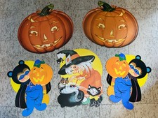 Vintage Dennison Eureka Halloween Die Cut Cutout Decorations picture