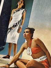 1946 Vintage Woman’s Fashion Print Ad Fay Foster Cruise Wear Screened Indian picture