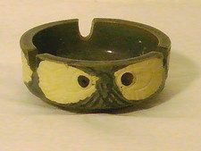 Vintage 70's Retro  Stoneware Pottery Art Ashtray  Owl Eyes Design picture