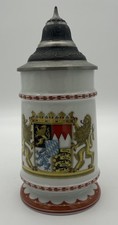 Vintage Kuhr Muhlried Bavarian Coat Arms Beer Stein Rein Zinn Pewter Lid picture